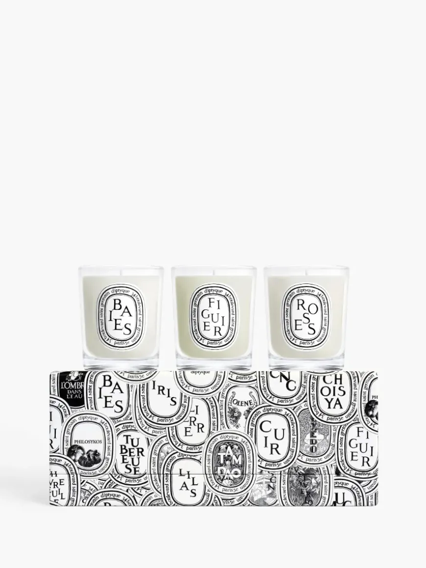 Set of 3 small candles Pre-composed-Diptyque Store